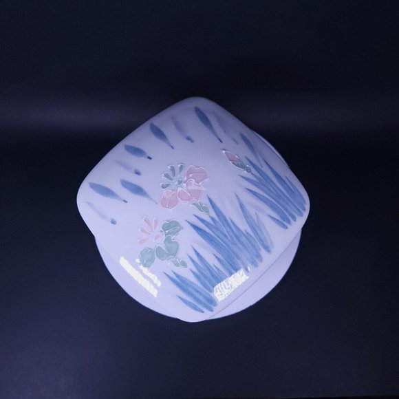 Vintage Otagiri Porcelain Square Keepsake Box with Lid Hand-Painted Floral Japan - Picture 3 of 4